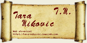 Tara Miković vizit kartica